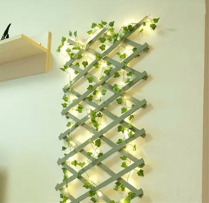 Green Leaf LED Fake Plant String Lights 2