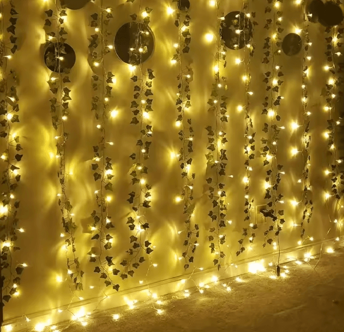 Green Leaf LED Fake Plant String Lights 3