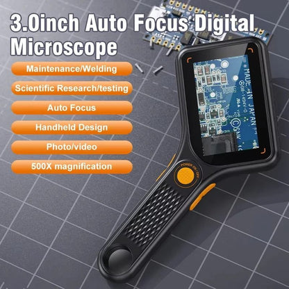 Autofocus 500X Digital Microscope with 3.0-inch IPS Screen and 2MP Sensor