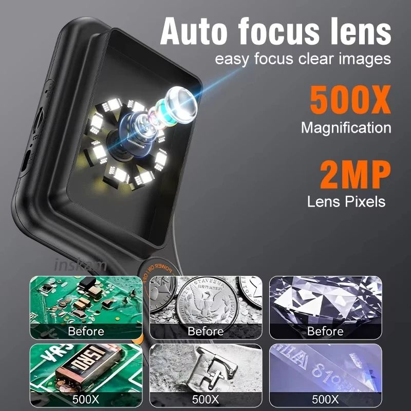 Autofocus 500X Digital Microscope With 30inch IPS Screen And 2MP Sensor 2