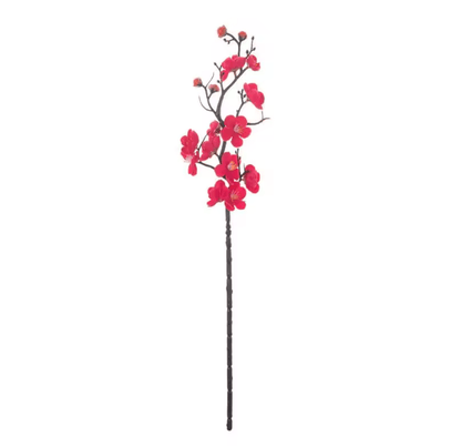 Silk Plum Blossom Artificial Flower Branch 4