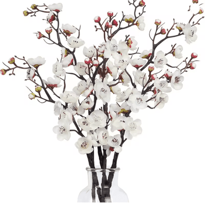 Silk Plum Blossom Artificial Flower Branch 6