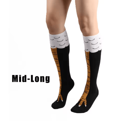 Funny Chicken Print Thigh High Socks 5