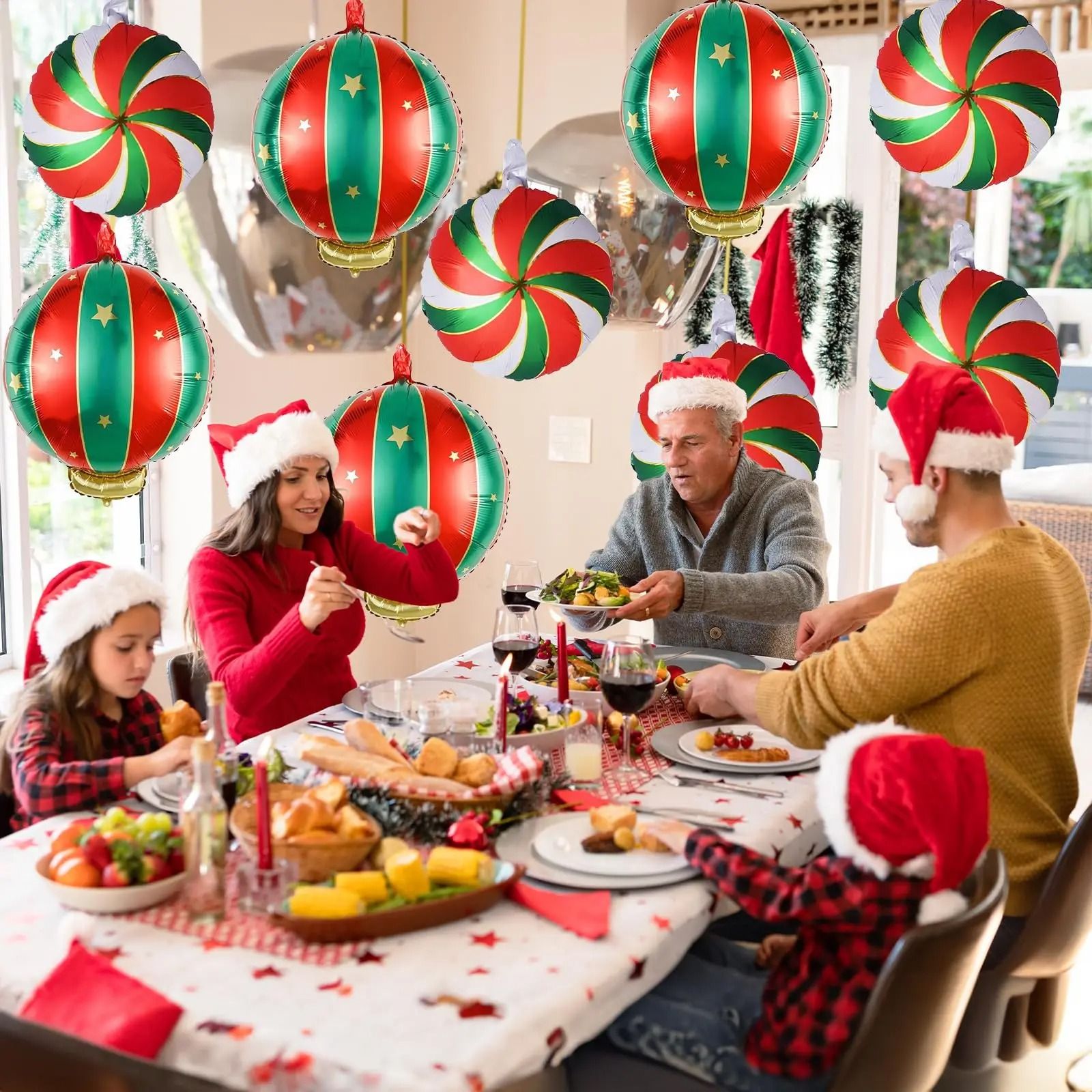 Christmas Round Candy Lollipop Foil Balloon Set 9 Pcs 4