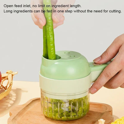 4in1 Wireless Electric Vegetable Cutter  Garlic Masher Handheld Food Chopper 1