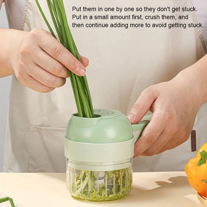 4in1 Wireless Electric Vegetable Cutter  Garlic Masher Handheld Food Chopper 2