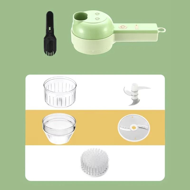 4in1 Wireless Electric Vegetable Cutter  Garlic Masher Handheld Food Chopper 6