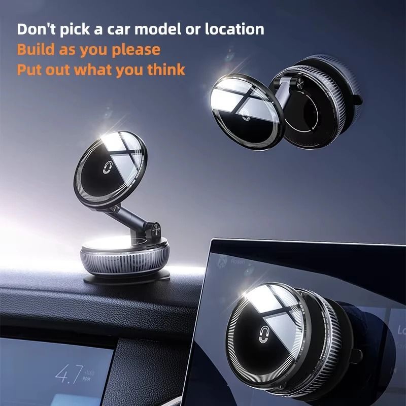 Vacuum Magnetic Phone Holder Stand With Adjustable Swivel And Suction Mount 2