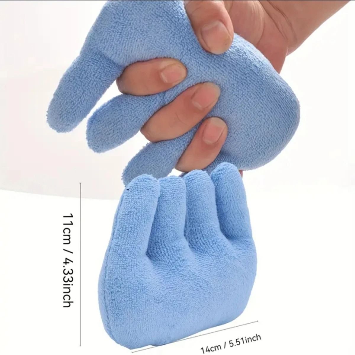 Hand Rehabilitation Grip Cushion with Finger Separators Blue