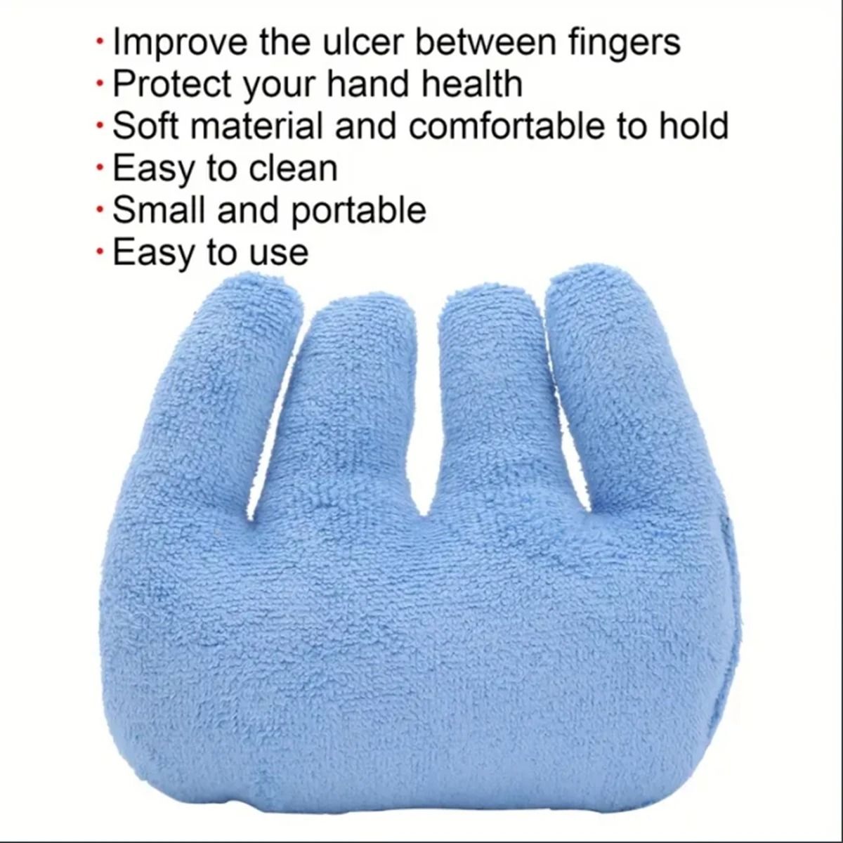 Hand Rehabilitation Grip Cushion With Finger Separators Blue 2