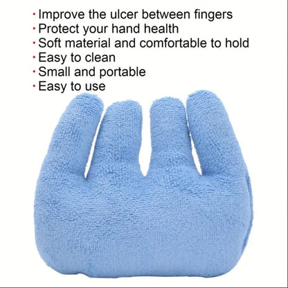 Hand Rehabilitation Grip Cushion With Finger Separators Blue 2