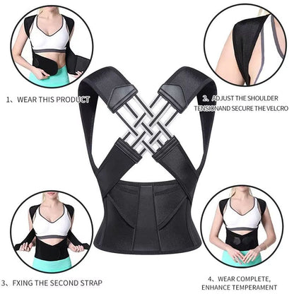 PostureMagnet Premium Back  Shoulder Support Corrector Magnetic Therapy Adjustable Brace 3