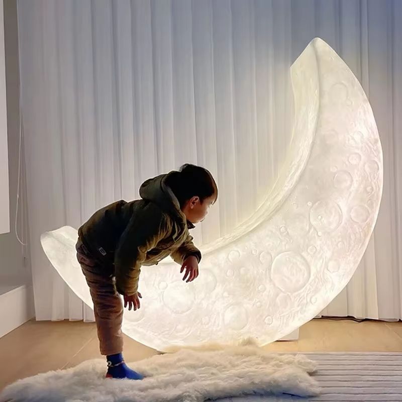 MoonLounge Crescent Floor Lamp  Chair  Nordic Ambient Moonlight Design 1