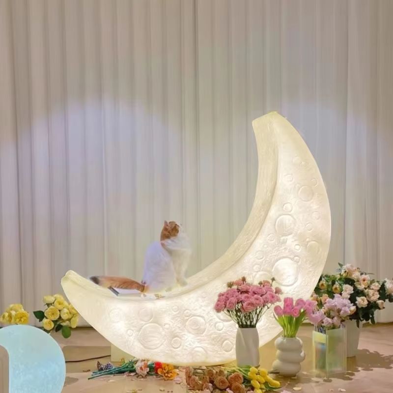 MoonLounge Crescent Floor Lamp  Chair  Nordic Ambient Moonlight Design 2