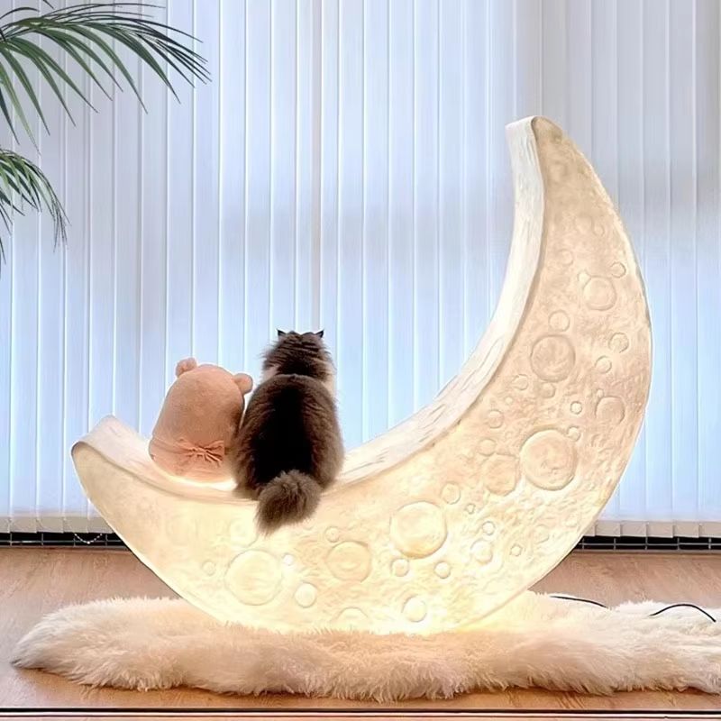 MoonLounge Crescent Floor Lamp  Chair  Nordic Ambient Moonlight Design 3