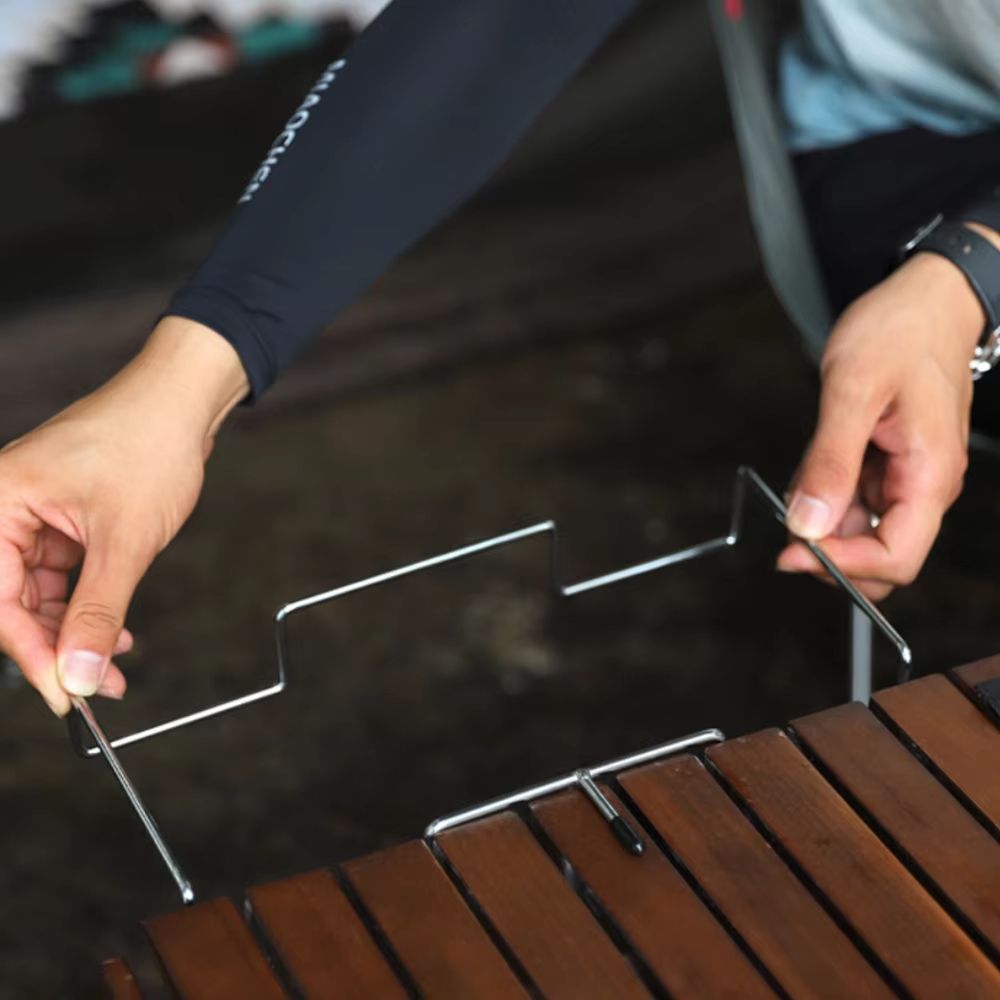 Stainless Steel Camping Trash Bag Holder Folding Garbage Bag Hanger Rack 4