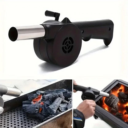 Grill Manual Fan Hand Crank BBQ Fan Portable Air Blower with Handle