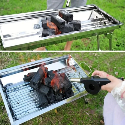 Grill Manual Fan Hand Crank BBQ Fan Portable Air Blower With Handle 3