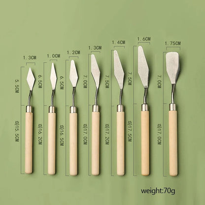 7 Piece Mini Palette Knife Set For Painting Baking And Clay Sculpting 5