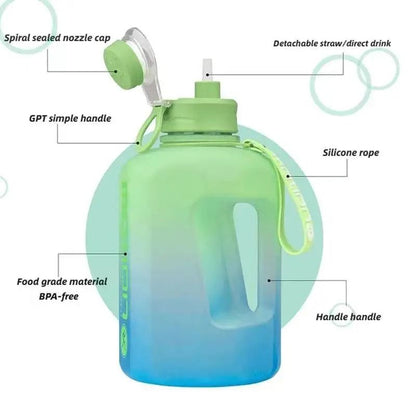 24 Liter Sports Water Bottle With Straw And Handle For Fitness And Outdoor Use 2
