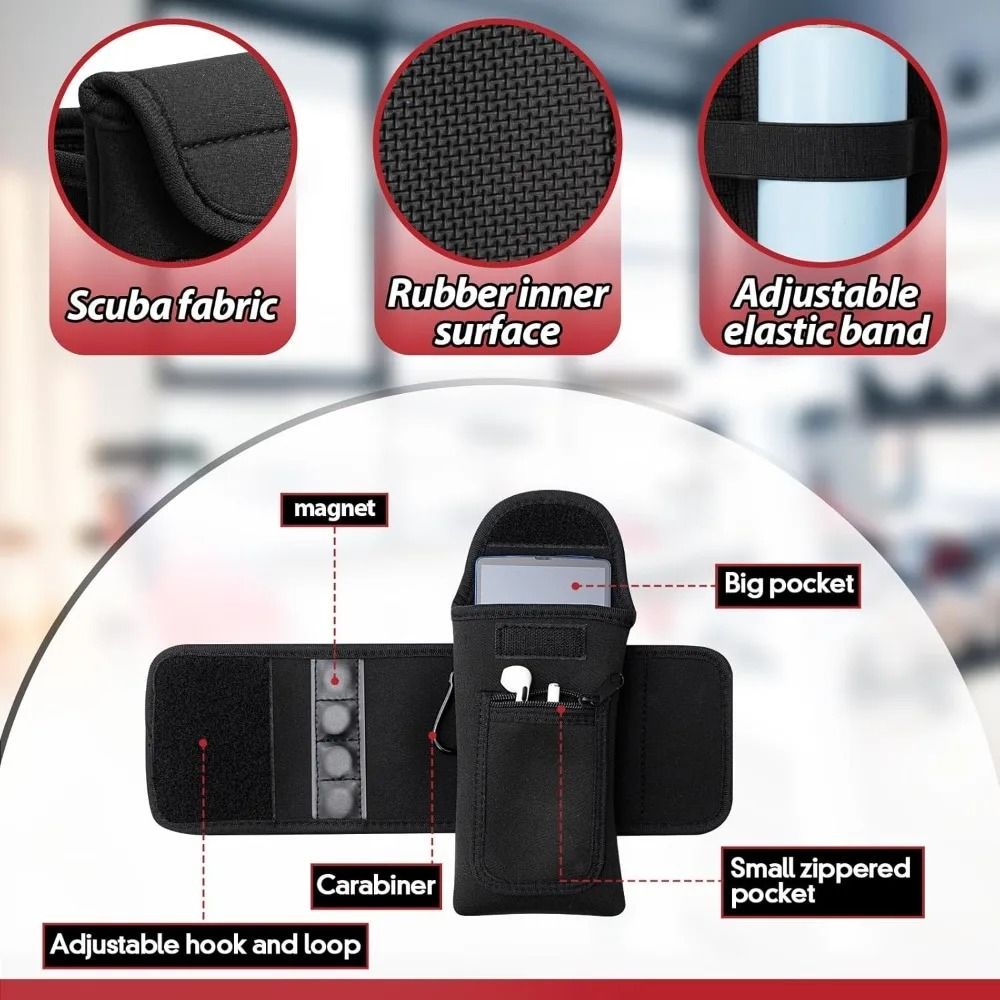 Magnetic Water Bottle Holder With Phone Pocket And Portable Carry Bag 3
