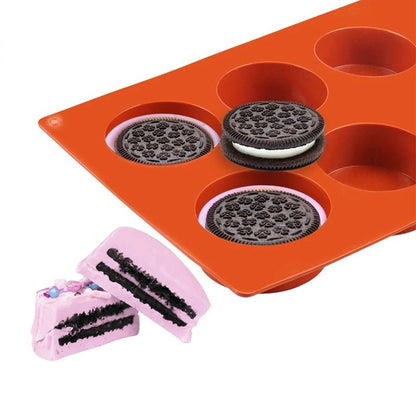 Silicone Cookie Moulds Heat Resistant Cylinder Chocolate Cover Cookie Mold for Muffins Cupcakes and Pudding