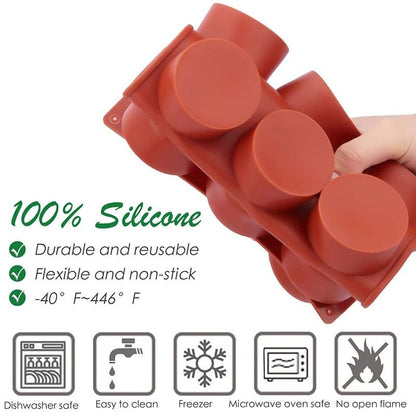 Silicone Cookie Moulds Heat Resistant Cylinder Chocolate Cover Cookie Mold For Muffins Cupcakes And 3