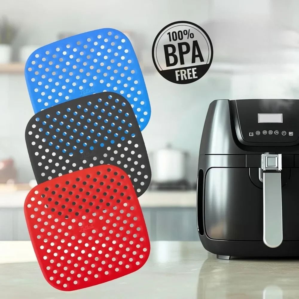 Reusable Air Fryer Liners for 5QT or Bigger Easy Clean Non Stick Dishwasher Safe Parchment Paper Replacer