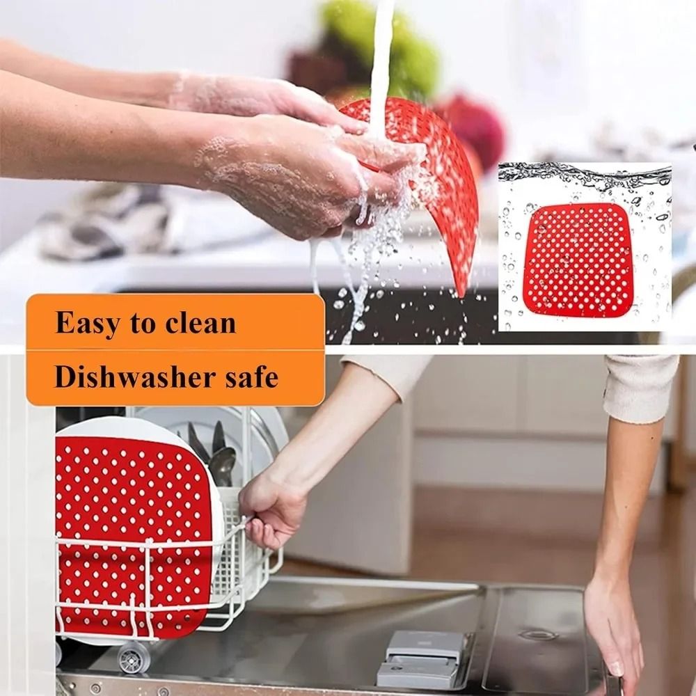 Reusable Air Fryer Liners For 5QT Or Bigger Easy Clean Non Stick Dishwasher Safe Parchment Paper Re 3
