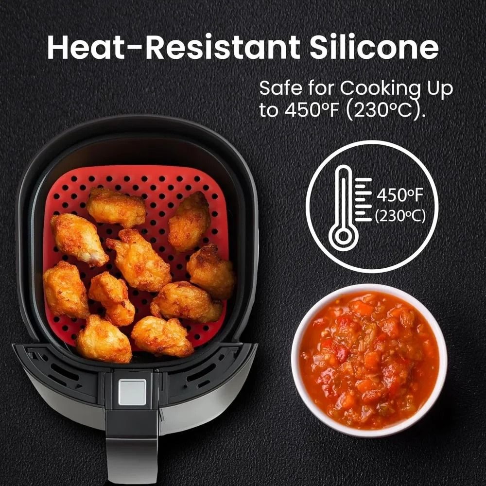 Reusable Air Fryer Liners For 5QT Or Bigger Easy Clean Non Stick Dishwasher Safe Parchment Paper Re 4