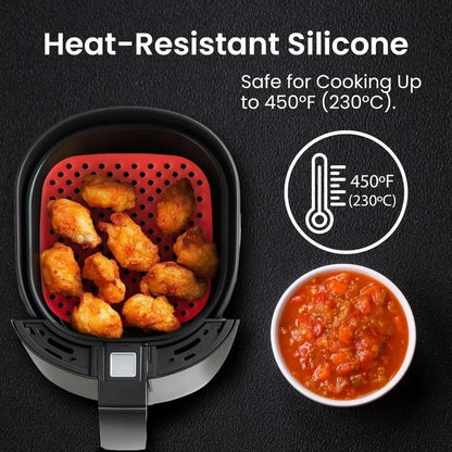Reusable Air Fryer Liners For 5QT Or Bigger Easy Clean Non Stick Dishwasher Safe Parchment Paper Re 4