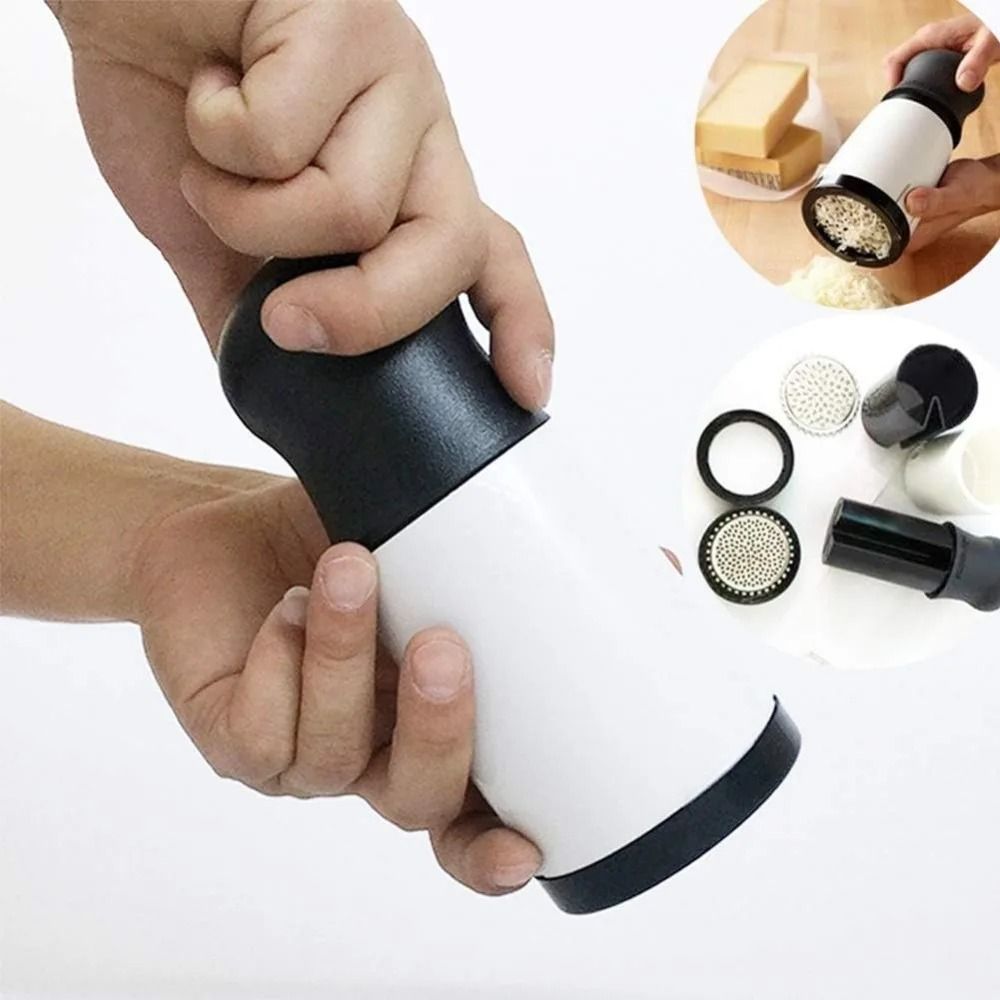 Stainless Steel Cheese Grater with Two Interchangeable Blades for Parmesan Chocolate and Butter