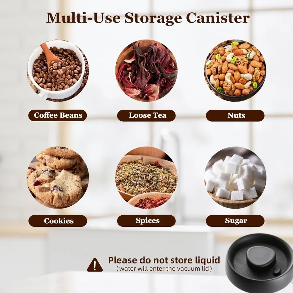 Coffee Vacuum Container 900ml And 1200ml Airtight Glass Storage Jar 3
