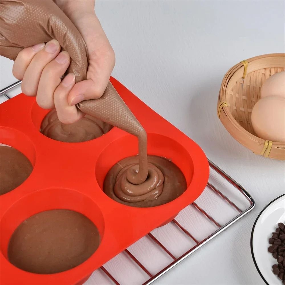 Silicone Jumbo Muffin Pan 6 Cup Large Muffin Pan for Cupcakes Popovers Cheesecake Bites