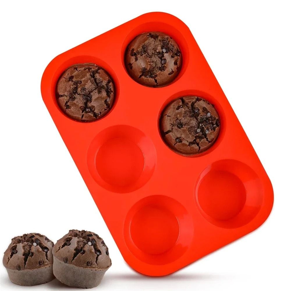Silicone Jumbo Muffin Pan 6 Cup Large Muffin Pan For Cupcakes Popovers Cheesecake Bites 1