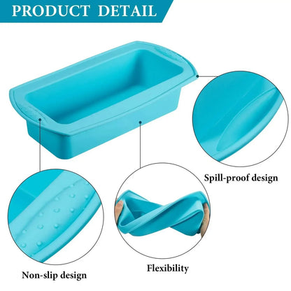 Silicone Loaf Pan For Bread Banana Cake Meatloaf And Quiche Non Stick Baking Mold 2