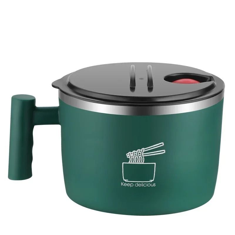 Stainless Steel Noodle Bowl Set With Handle And Lid 1L 7