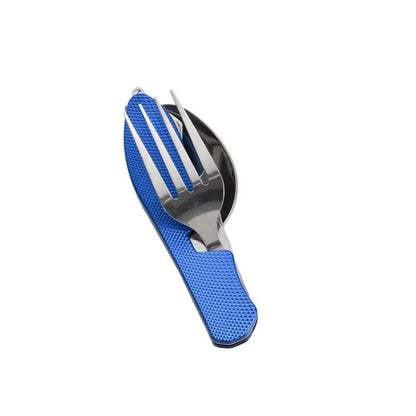 4 In 1 Folding Camping Cutlery Knife Fork Spoon Outdoor Travel Tableware Tool 9