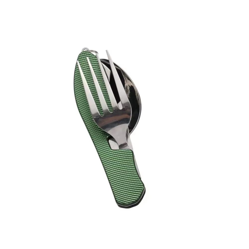 4 In 1 Folding Camping Cutlery Knife Fork Spoon Outdoor Travel Tableware Tool 8