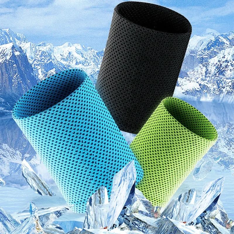 Cooling Sports Wristband Set Breathable Ice Wristbands for Running Fitness Yoga Cycling Hiking