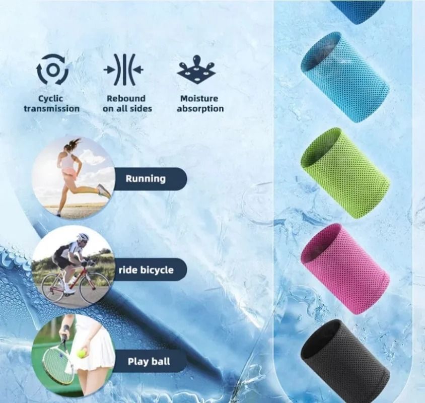 Cooling Sports Wristband Set Breathable Ice Wristbands For Running Fitness Yoga Cycling Hiking 1