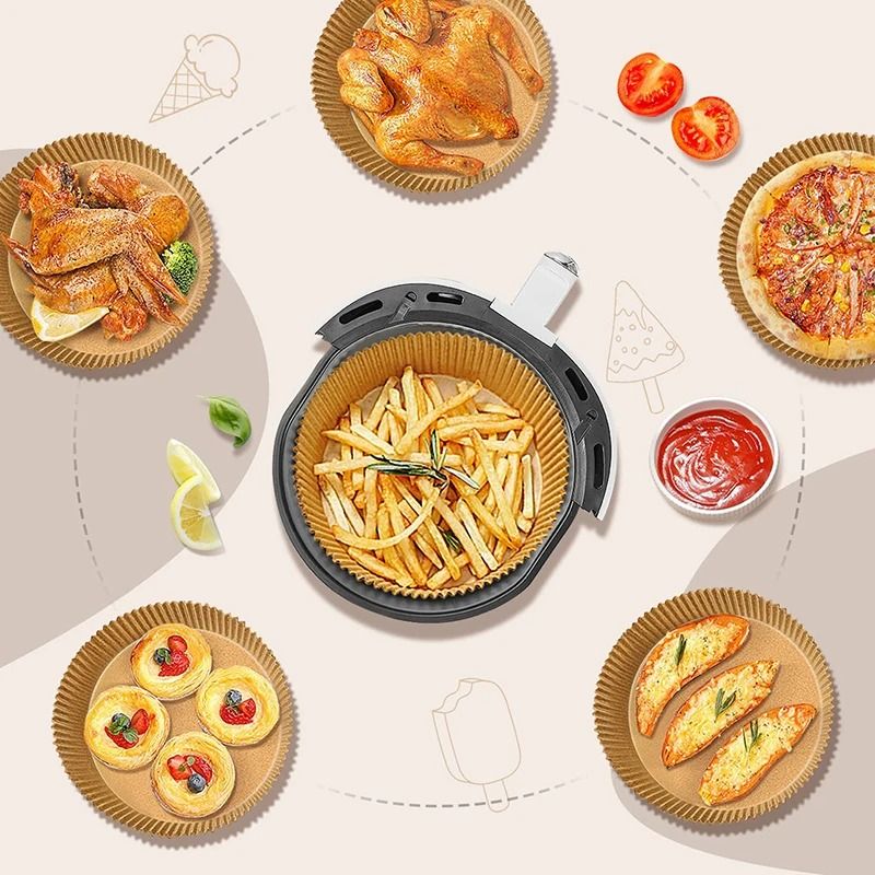 Air Fryer Food Pads Disposable Oil Absorbing Baking Paper Liners 3