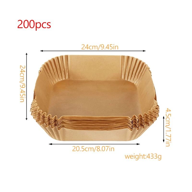 Air Fryer Food Pads Disposable Oil Absorbing Baking Paper Liners 12