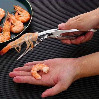 Stainless Steel Shrimp Deveining Tool Easy Shell Removal Kitchen Seafood Prep Gadget