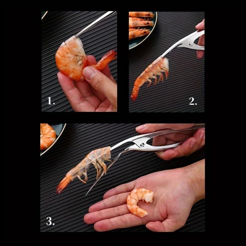 Stainless Steel Shrimp Deveining Tool Easy Shell Removal Kitchen Seafood Prep Gadget 5