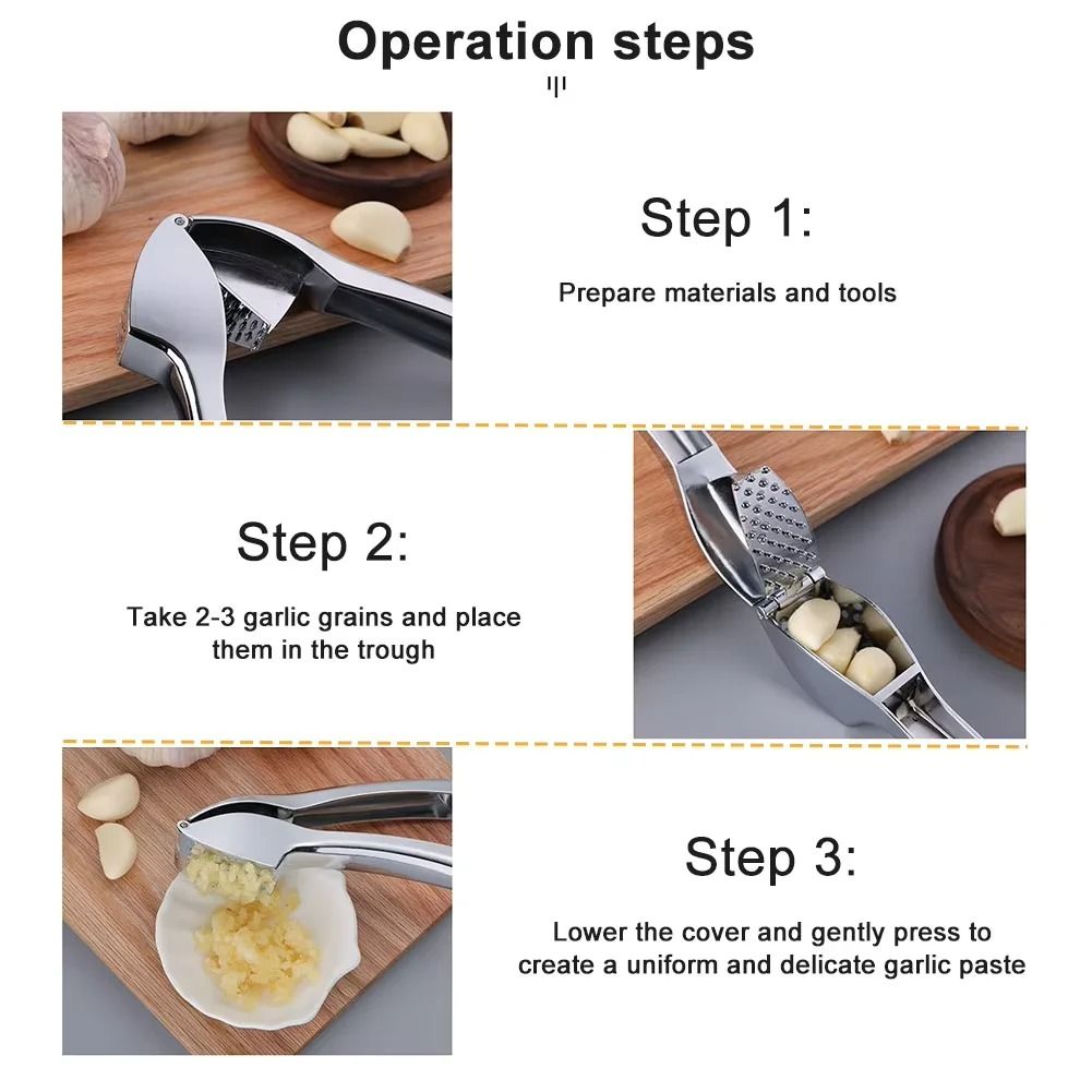Garlic Press Manual Garlic Crusher With Ergonomic Handle For Easy Mincing 4