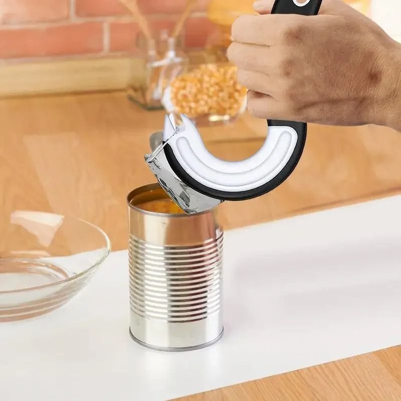 Portable J Shaped Easy Grip Tin Opener Jar Opener And Ring Pull Can Opener 2