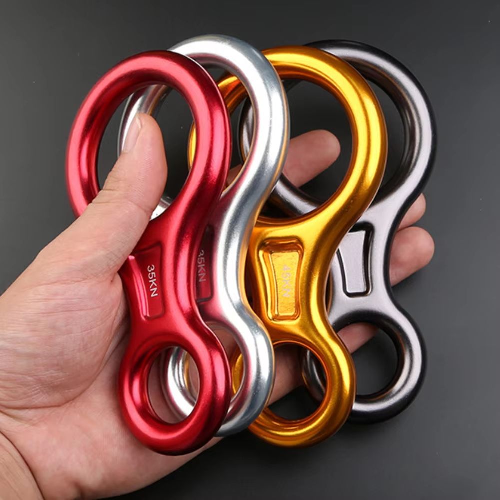 Aluminum Alloy Figure-8 Ring Descender Device for Rock Climbing & Safety