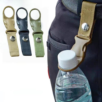 2-Pack Quickdraw Carabiner Clip Set – Outdoor Hiking Camping Water Bottle Buckle Holder for MOLLE Webbing