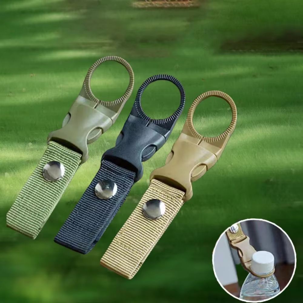 2Pack Quickdraw Carabiner Clip Set  Outdoor Hiking Camping Water Bottle Buckle Holder For MOLLE Web 1